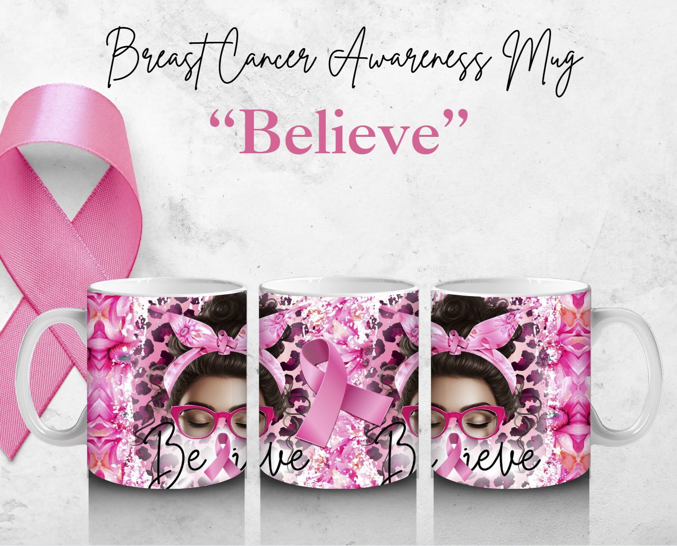 Believe Tshirt- Brunette (Breast Cancer Awareness)