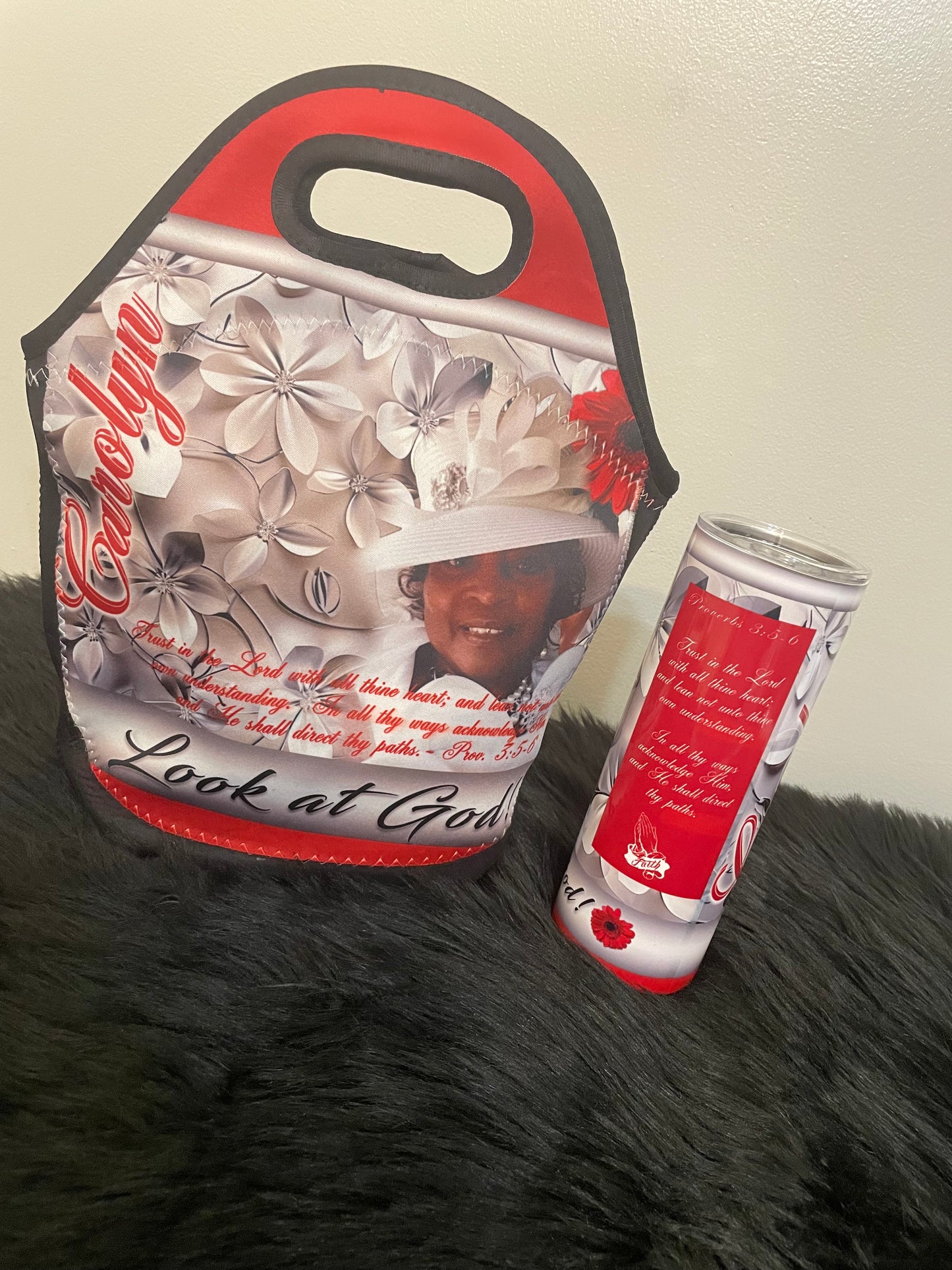 Silver Blooms Tote & Tumbler Set