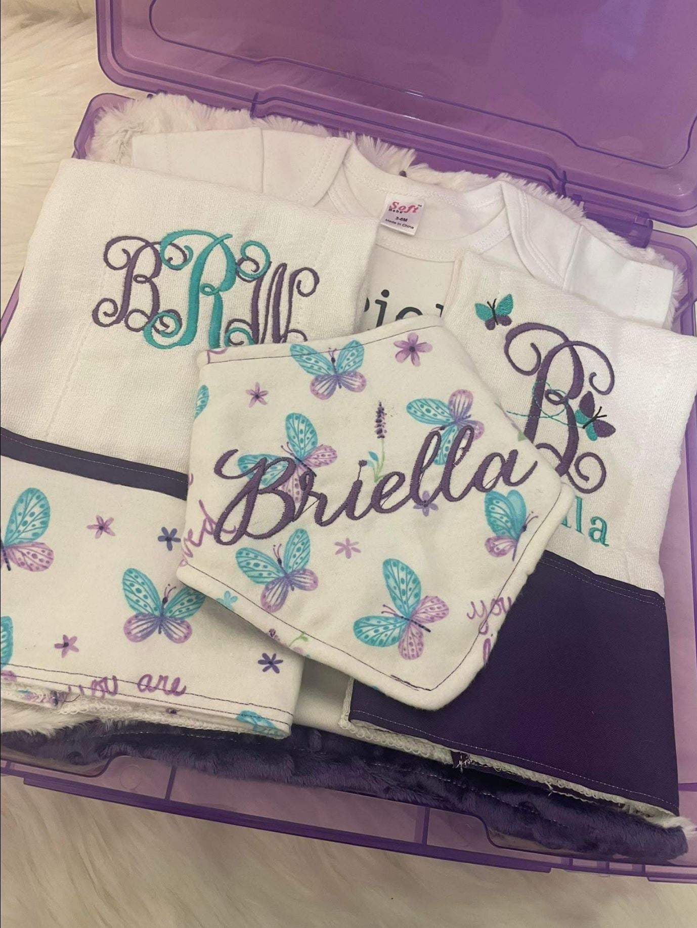 Pretty Flutters Baby Girl Blanket and Accessories Set (with storage case)