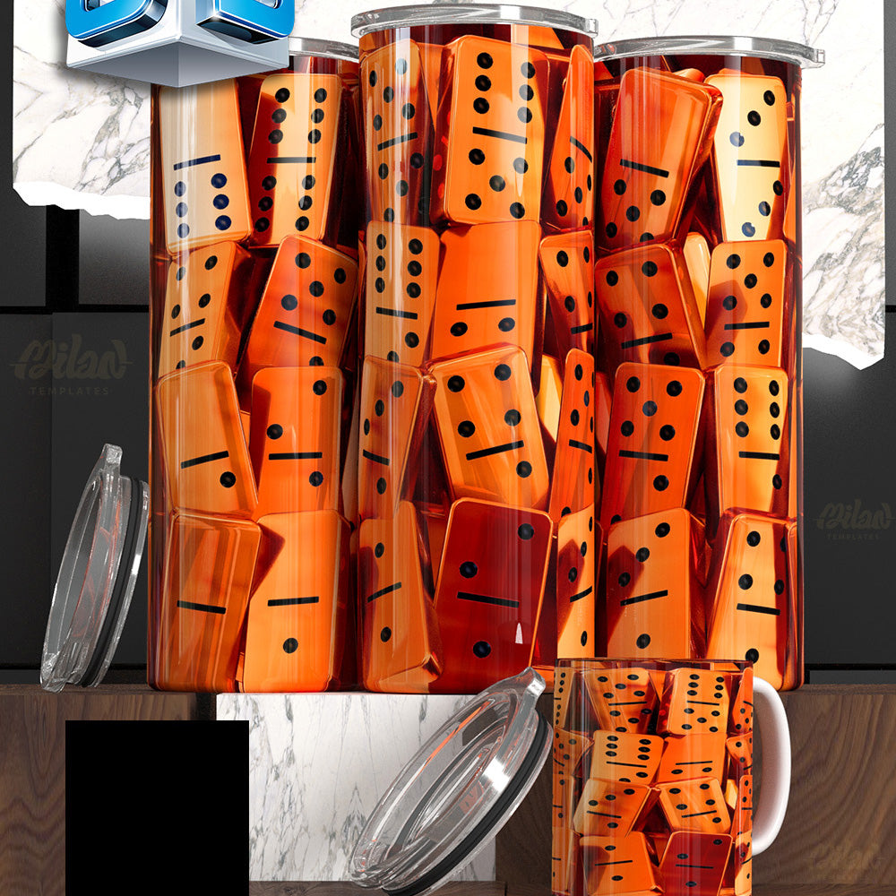 Dominoes Game Styled Tumblers