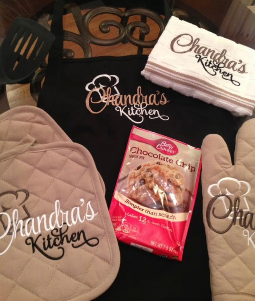 Tan 7 pc Personalized Baking Set