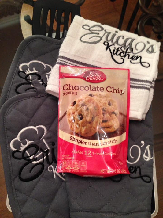 Gray 7 pc Personalized Baking Set