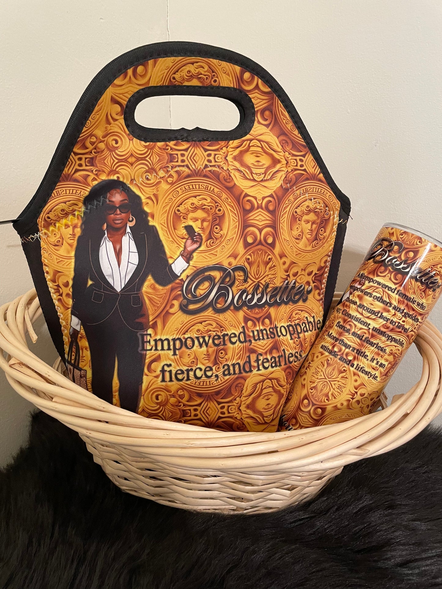 Gold Bossette Tumbler & Tote Set