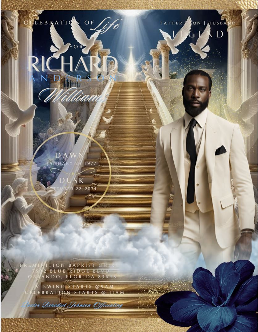 Navy Gold Funeral Programs