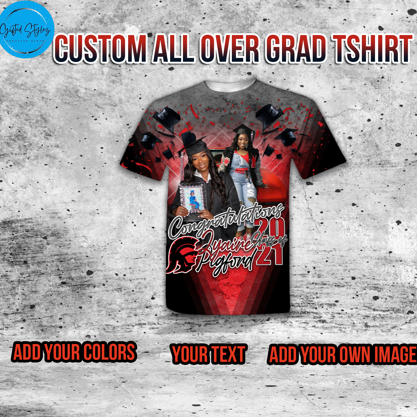 Custom All Over Grad Tshirt