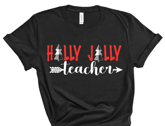Holly Jolly Teachers Christmas Tshirts