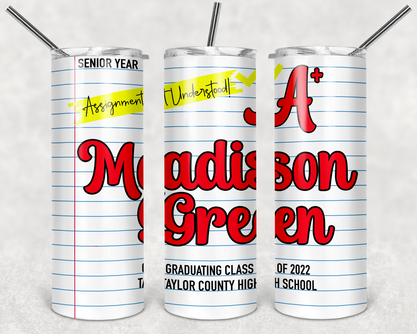 Custom “Assignment Understood” Tumblers