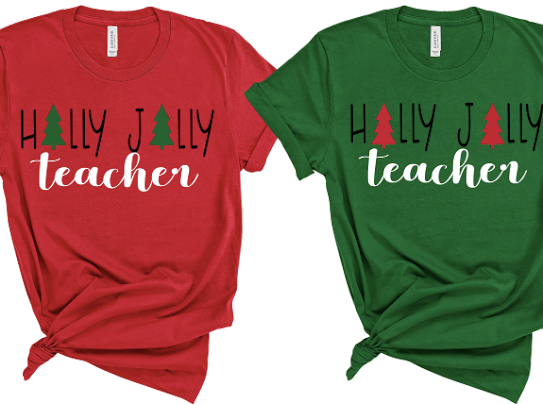 Holly Jolly Teachers Christmas Tshirts