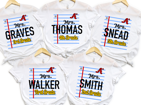 Custom Teacher Grade Tshirt