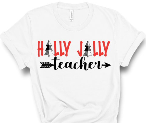 Holly Jolly Teachers Christmas Tshirts