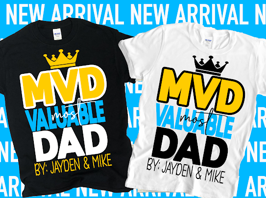 MVD Dad Tshirt, Yellow & Blue