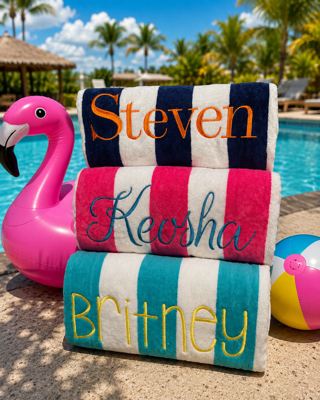 Beach Towel, Embroidered
