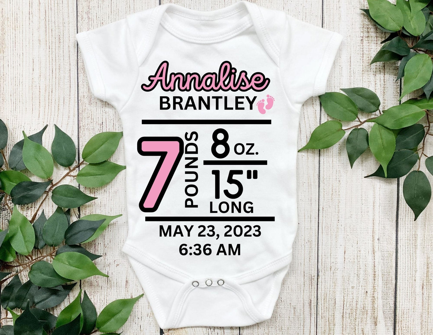 Custom "Baby On Board" Newborn Girl Onesie