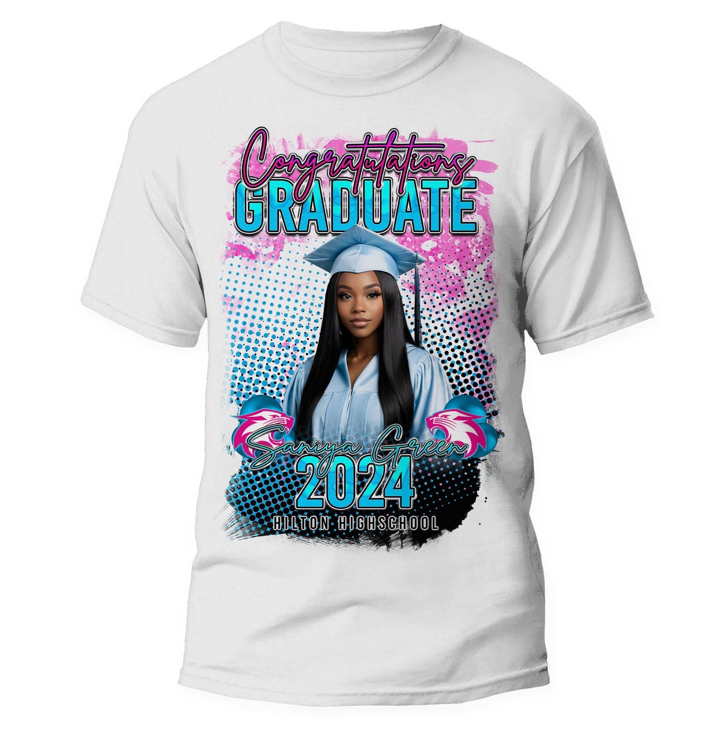 Color Fade Custom Center Designed Grad Tshirt