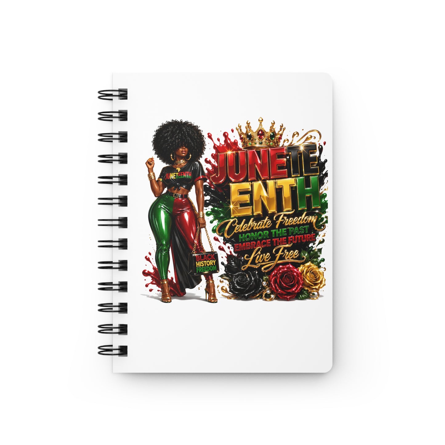 Live Free Juneteenth Journal — 'Celebrate Freedom, Honor the Past' Spiral Notebook
