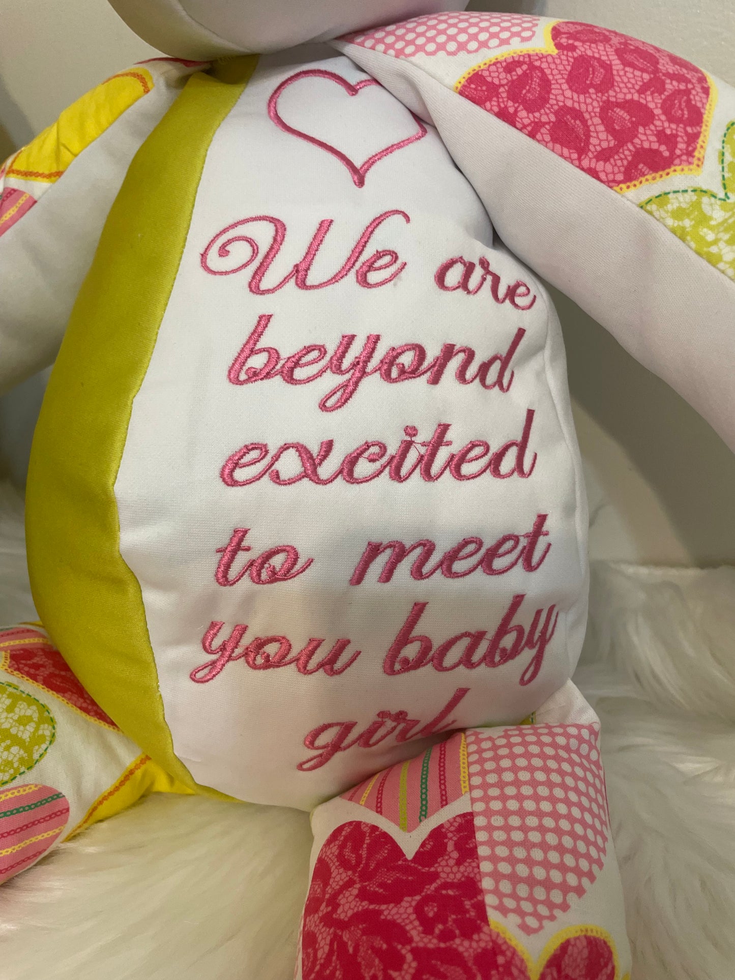 Personalized Baby Car Seat Cover & Keepsake Teddybear Set