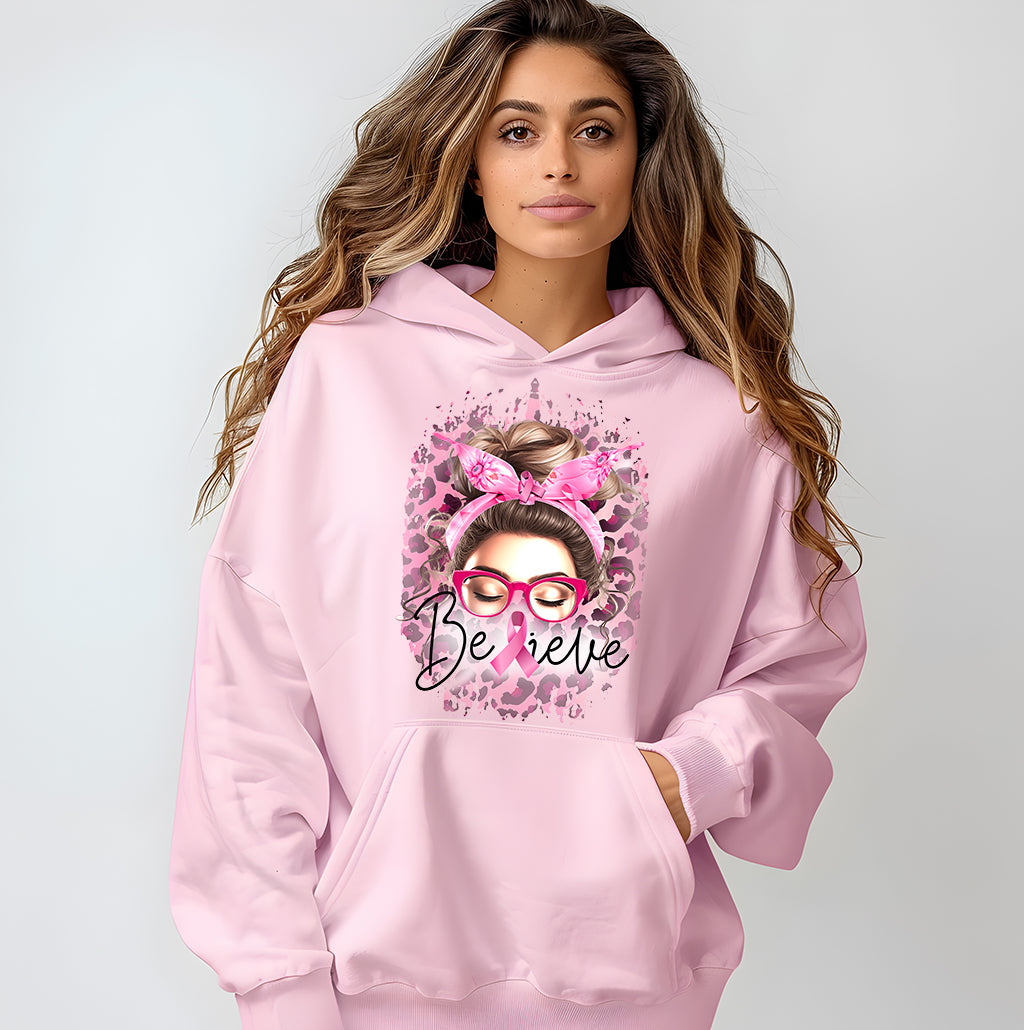 Believe Hoodie- Blonde (Breast Cancer Awareness)