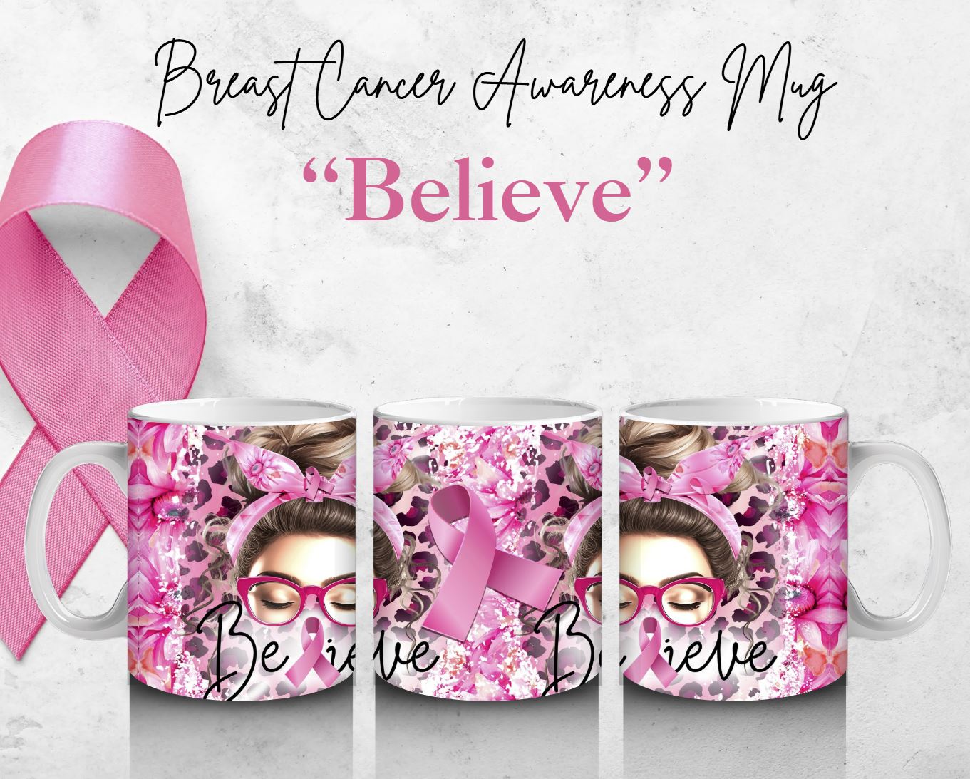 Believe Hoodie- Blonde (Breast Cancer Awareness)