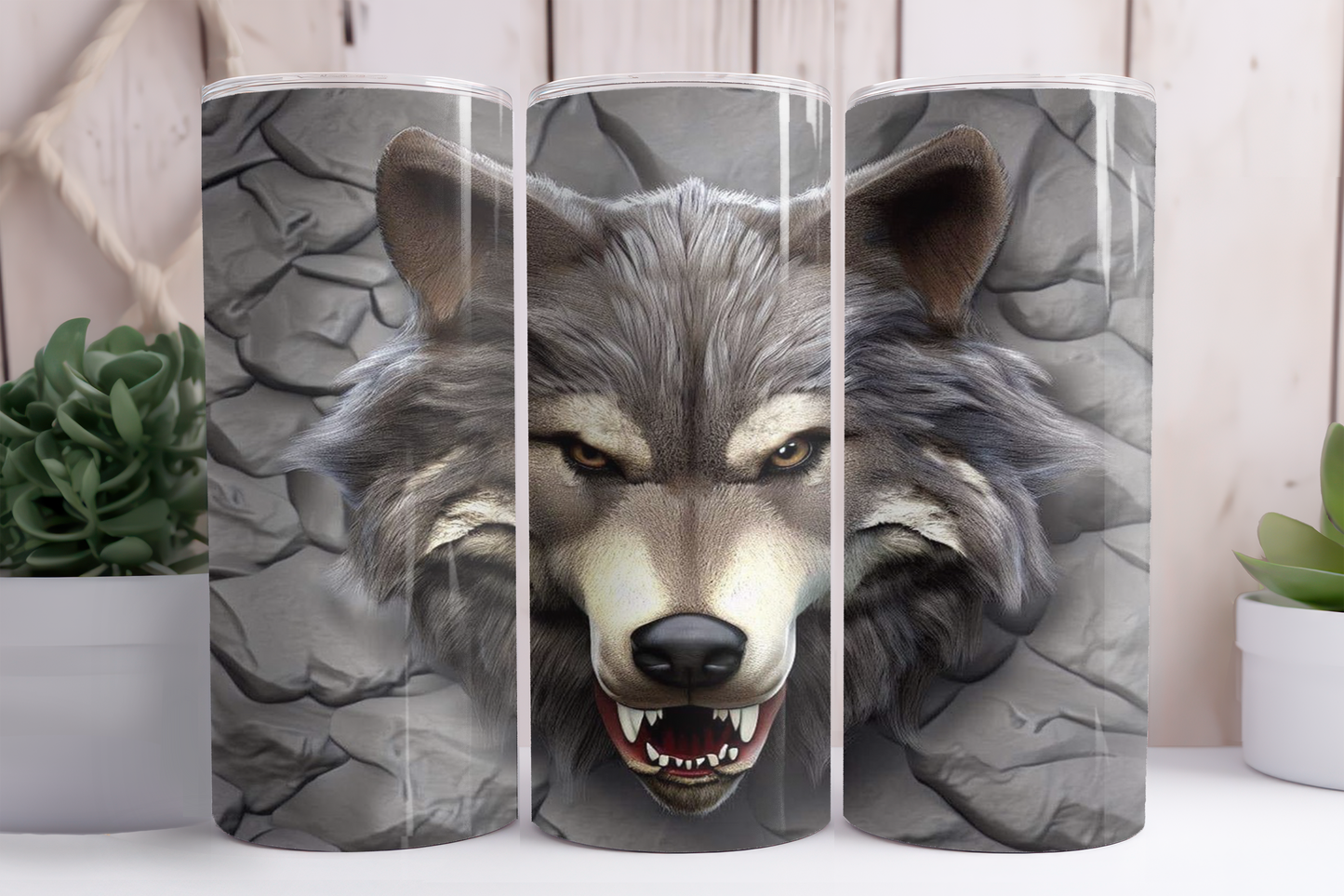 3D Wolf Tumbler