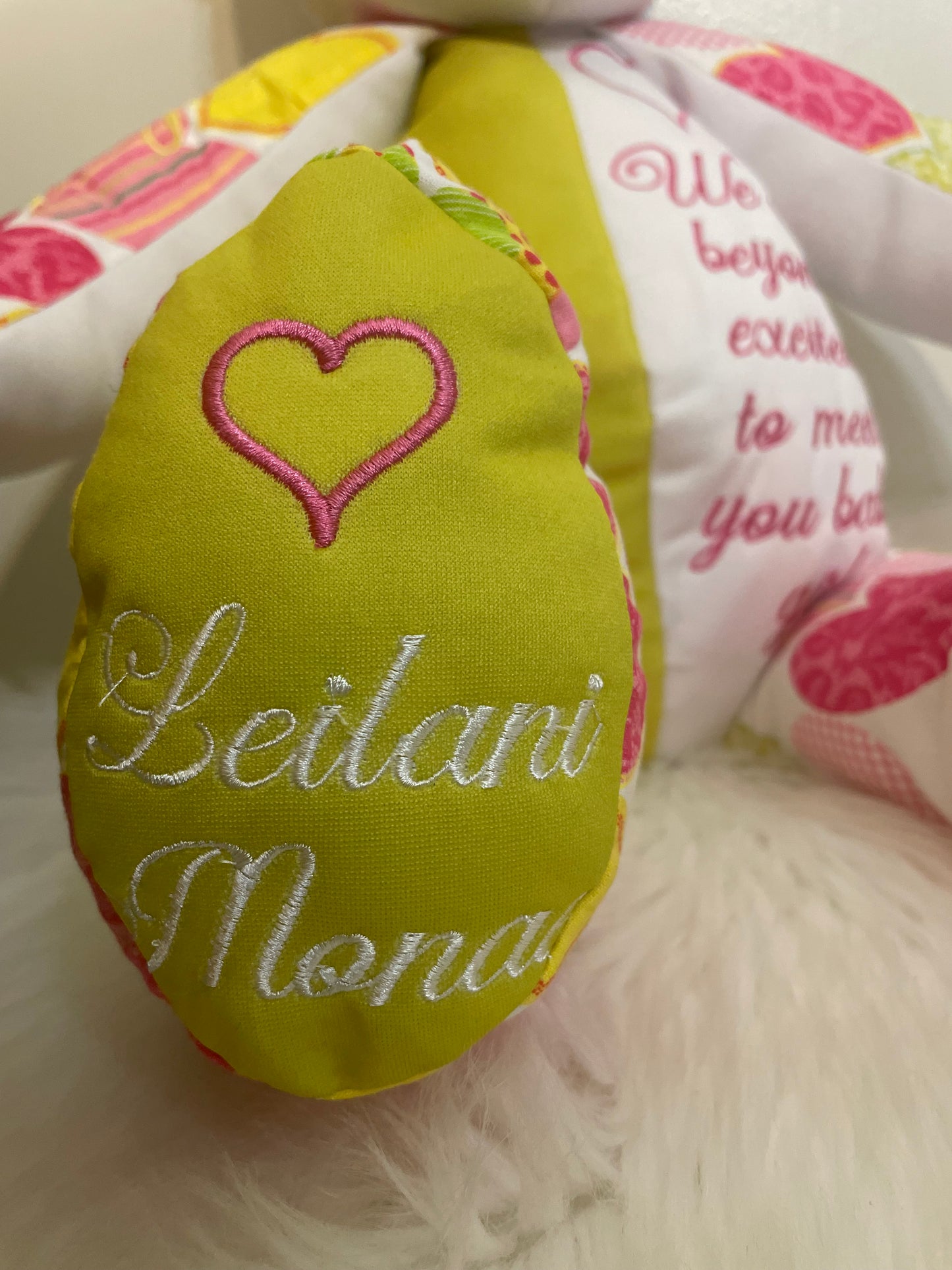 Personalized Baby Car Seat Cover & Keepsake Teddybear Set