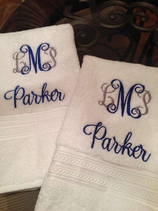 Personalized 2pc Hand Towel Set, Monogram