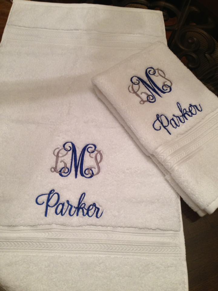 Personalized 2pc Hand Towel Set, Monogram