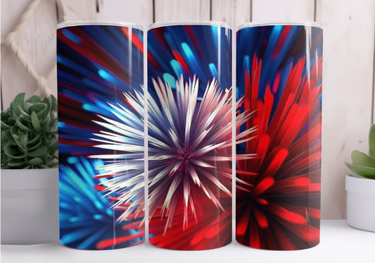 4th Of July 3D Fireworks Tumbler