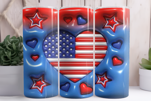 4th Of July 3D Tumbler