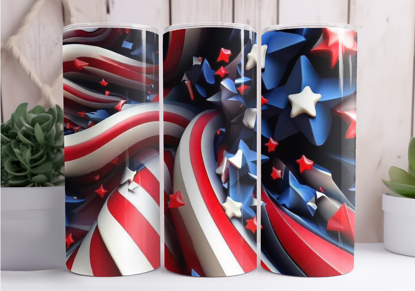 3D Flag 4th Of July Tumbler