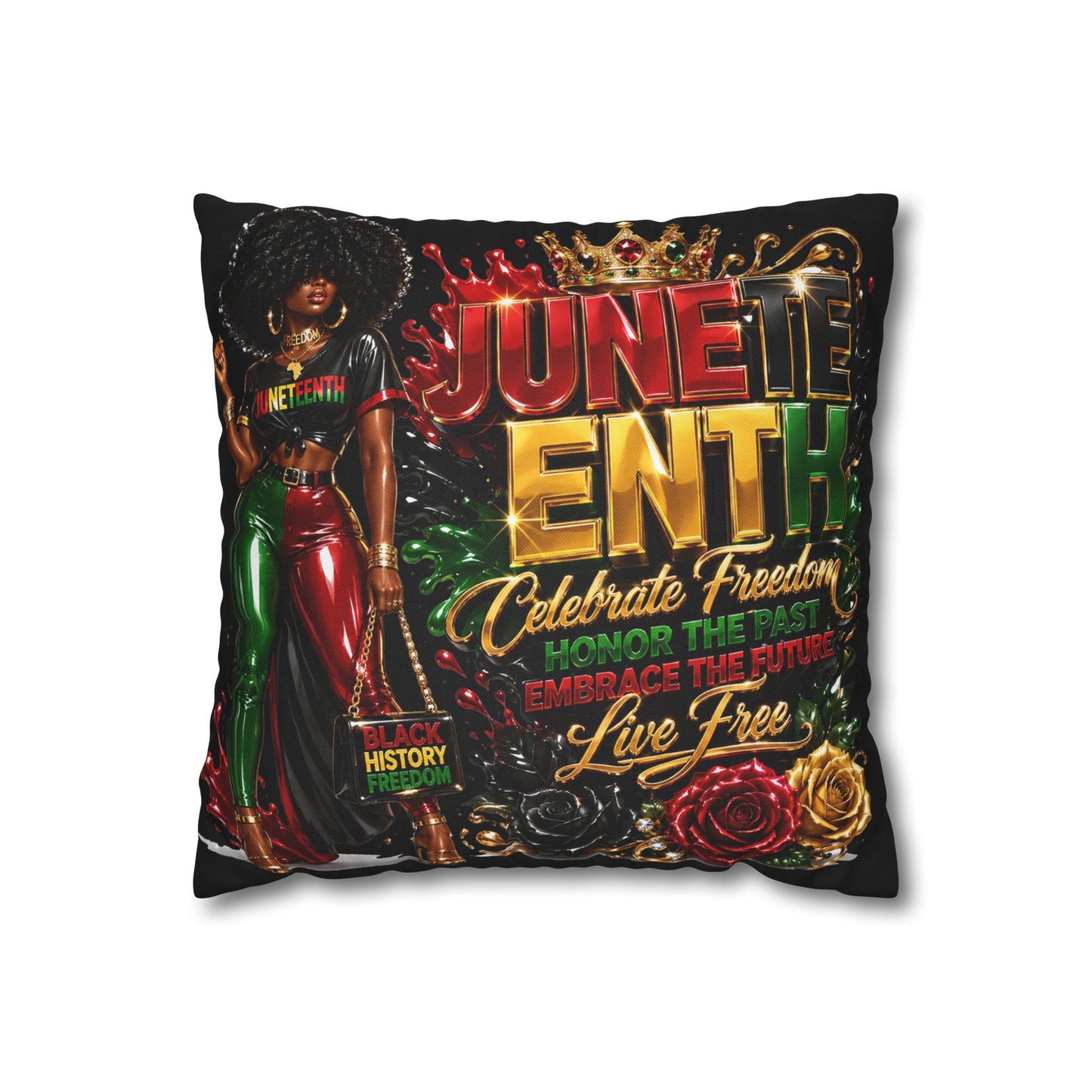 Juneteenth Celebration Pillow - Black History "Celebrate Freedom" Decorative Throw Pillowcase