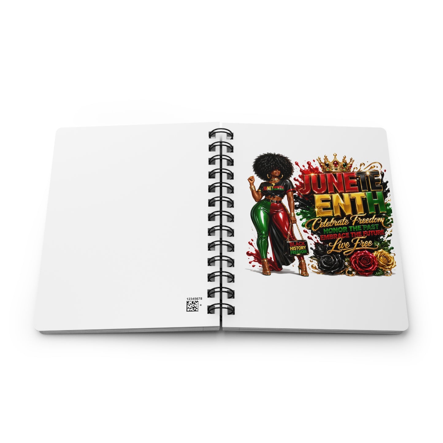 Live Free Juneteenth Journal — 'Celebrate Freedom, Honor the Past' Spiral Notebook