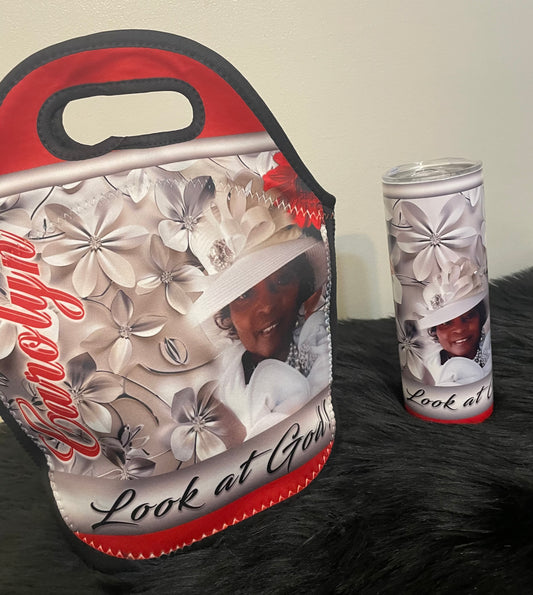 Silver Blooms Tote & Tumbler Set