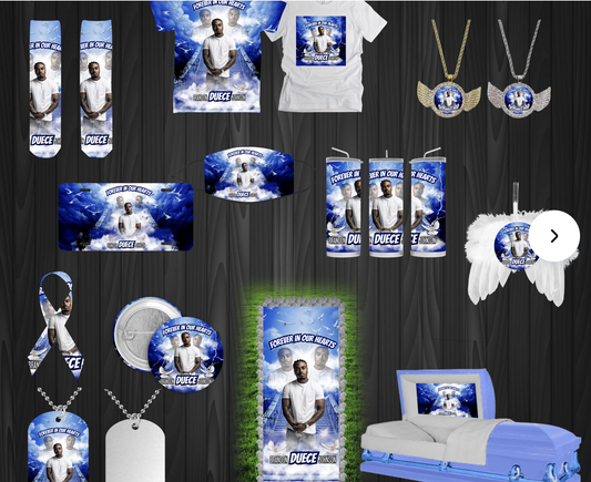 Memorial Funeral Mockup Bundle, Blue