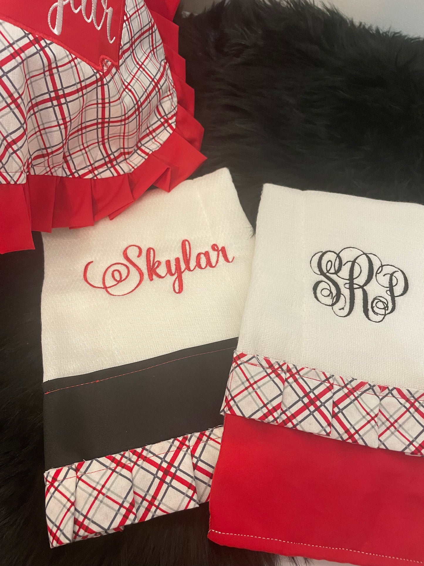 Personalized Baby Car Seat Cover, Pillow & Burp Cloths Set