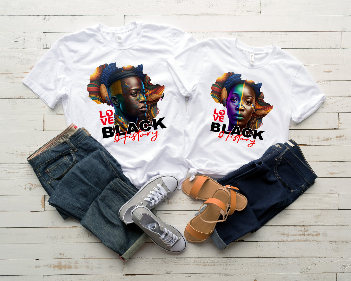 Love Black History Couples Tshirts