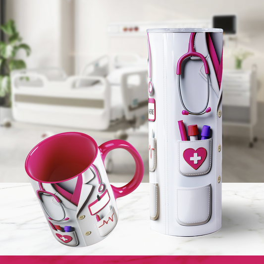 Doctor Scrub Tumbler & Mug, Pink