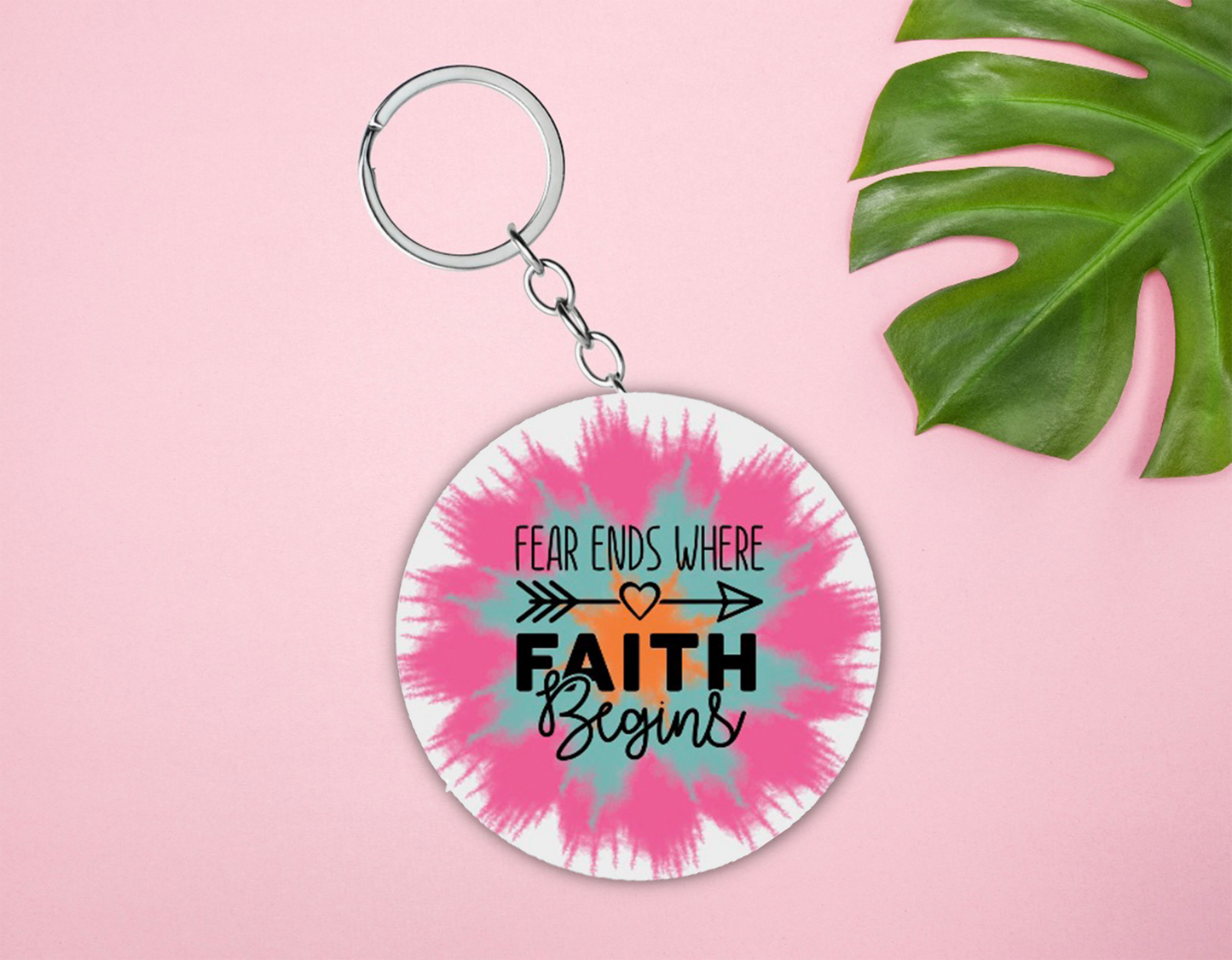 "Faith Begins" Keychain