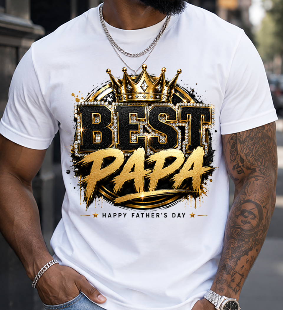 Best Papa T-Shirt — Father's Day Crown Graphic Tee
