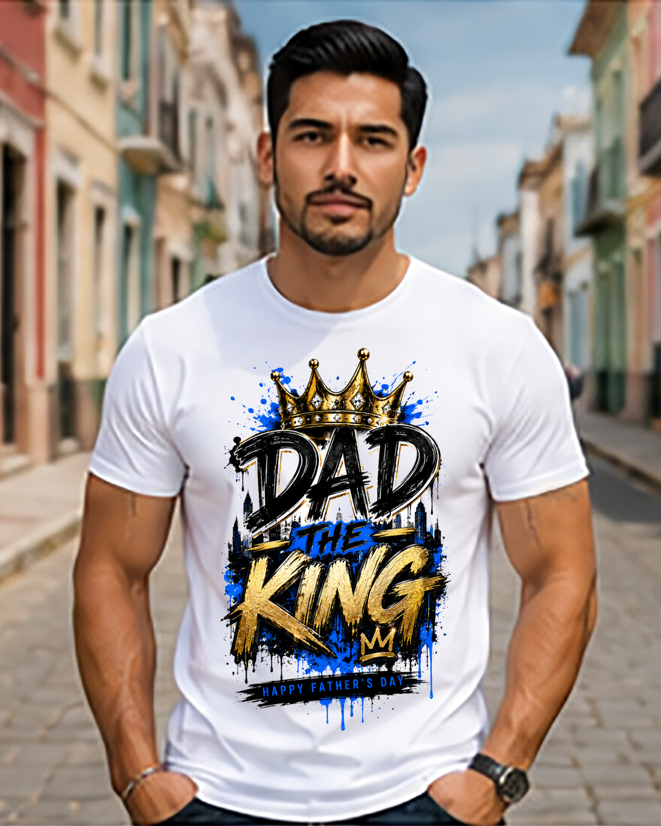 Dad The King T-Shirt — Crowned Father Graphic Tee for Father’s Day