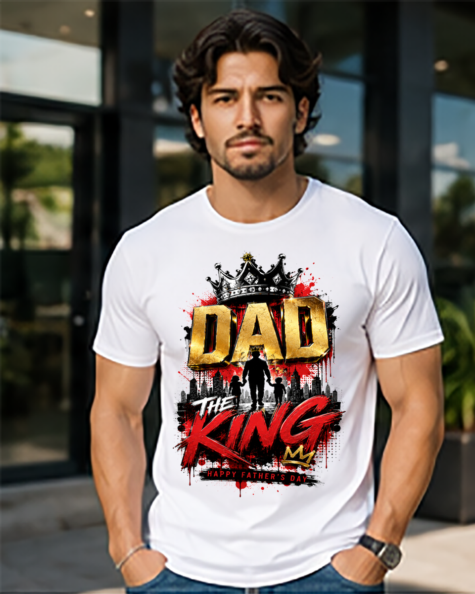 Dad The King T‑Shirt — Father's Day Crown Graphic Tee