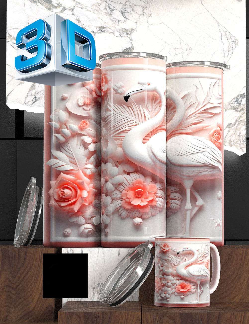 3D Solid Color Tumblers