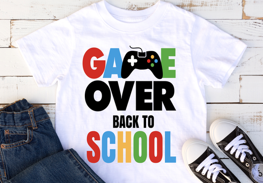 "Game Over Back To School" Kids Tshirts