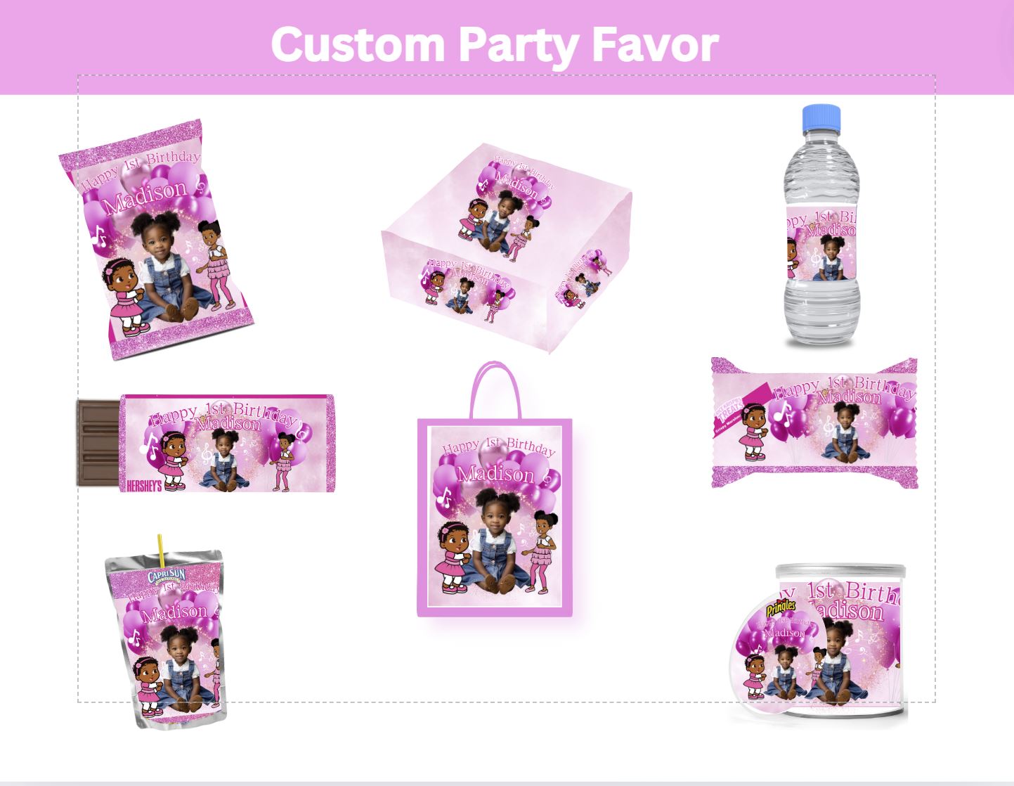 Grace Girl Editable,  Party Favor Template (DIGITAL)