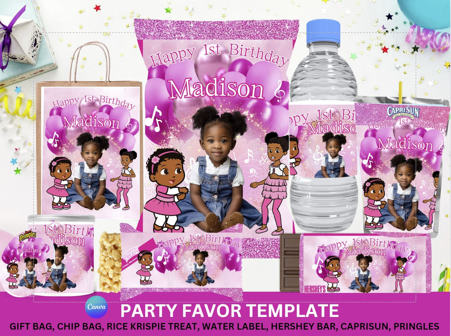 Grace Girl Editable,  Party Favor Template (DIGITAL)