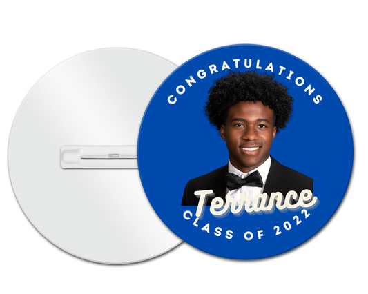 Custom "Congratulations" Designed Graduation Button Pin