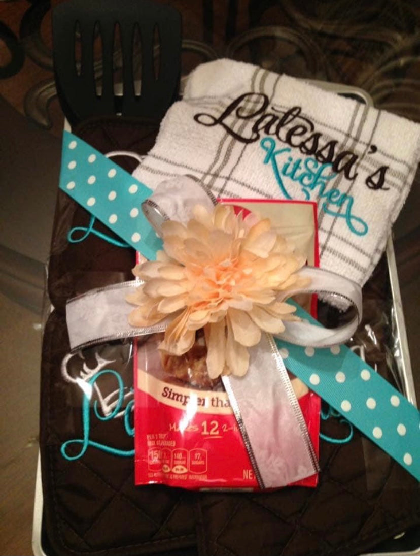 Chocolate & Turquoise Polka 7 pc Personalized Baking Set