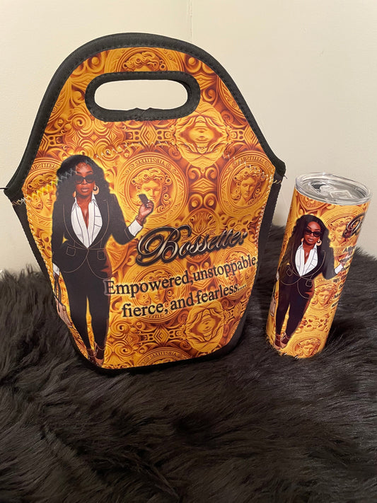 Gold Bossette Tumbler & Tote Set