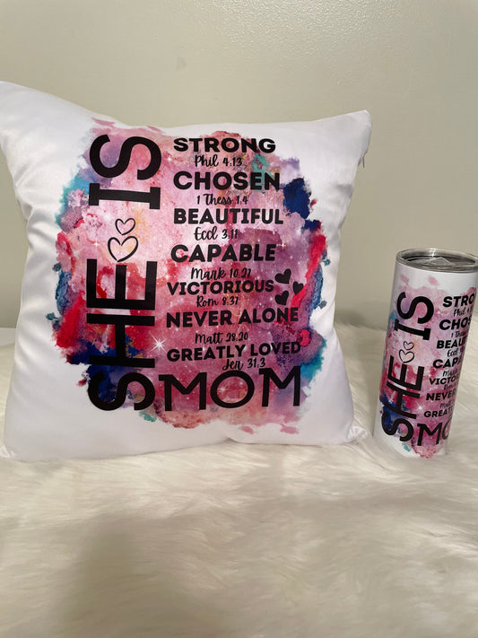 Inspirational Tumbler & pillow Set