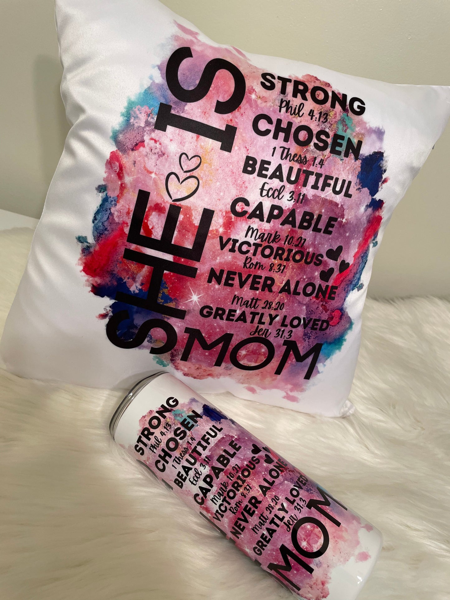 Inspirational Tumbler & pillow Set