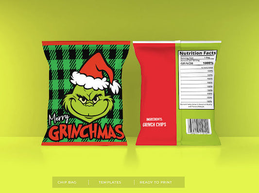 Dozen Plaid Grinch Party Chips